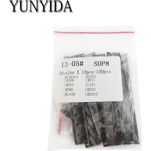 13-05 In common use SMD IC Kit MC34063 LM358 LM393 LM386 LM1458 NE555 LM311 TL431 LM293 LM2903 each 10PCS * 10vaLus=100pcs