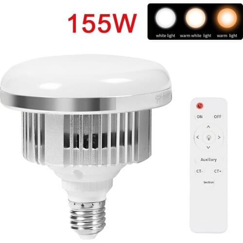 155W Photographic Lighting LED Bulbs E27 Base Lamp With Remote Control Dimmable Daylight Bulb For Photo Studio Softbox Equipment