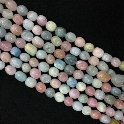 2pcs Natural Genuine Blue Pink Natural Stone Morganite Nugget