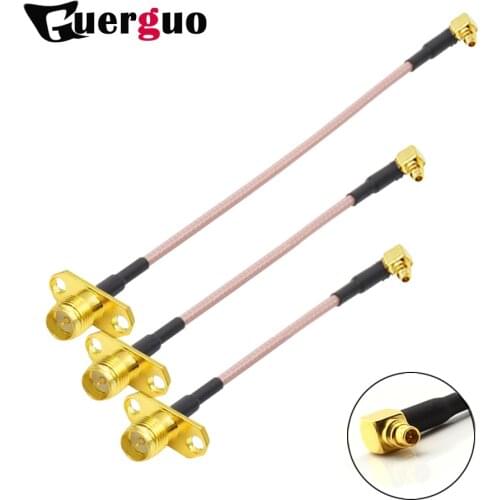 2PCS MMCX to SMA/RP-SMA Female Flange Panel Mount RG316 Pigtail FPV Antenna Extension Cord for TBS Unify PandaRC VTX