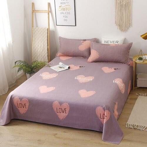 Cartoon Bed Flat Sheet Pillowcase 3pcs Sets Printed Polyester Sheets Cover Dormitory Student Single Full Queen Double Bedspread