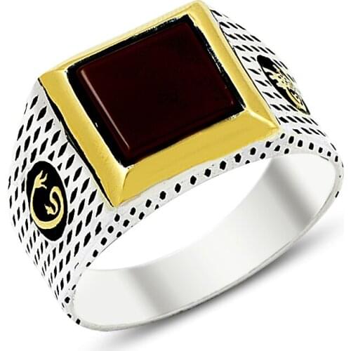 925 Silver Woah Letter Printed Traditional Rings for Men