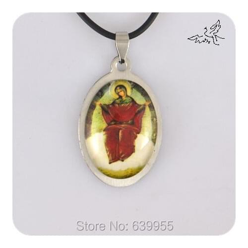 Virgin Mary image Stainless Steel Pendant Necklace Amulet Catholic Christan Orthodox Fashion Religious jewelry
