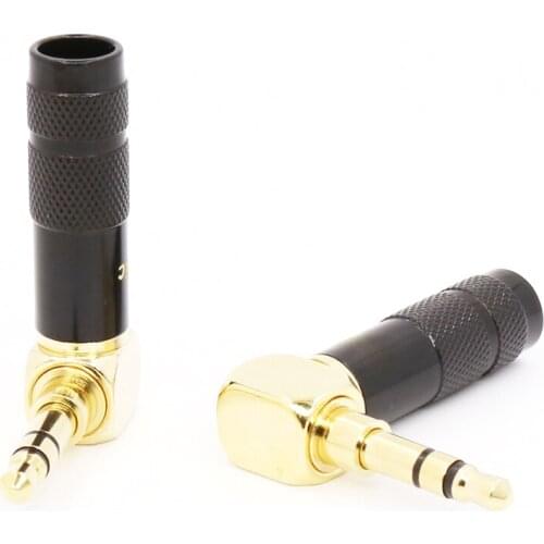 Free Shiping 4pcs 3.5mm 90 Degree Bend Plug Audio Jack Earphone Splice Adapter DIY HiFi Stereo Headphone Solder Wire Connector