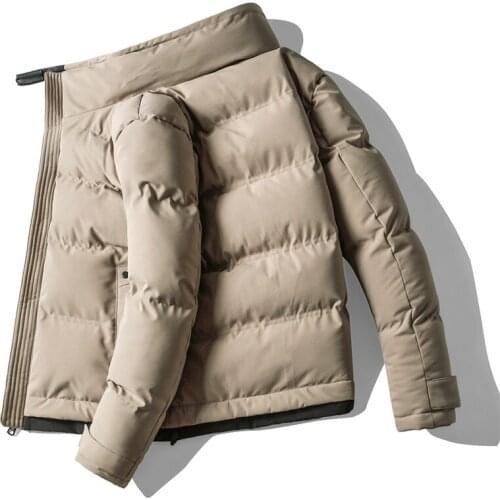 Brand Men Parka Cotton Padded Winter Jacket Coat Mens Overalls Bomber Jacket Hip Hop Streetwear Man Outwear Solid Color