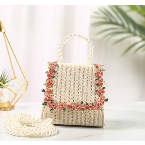 Kids Straw Bag 2021 Cute Girls Princess Crossbody Bag Little Girl Bow Purses and Handbags Baby Party Coin Pouch Tote