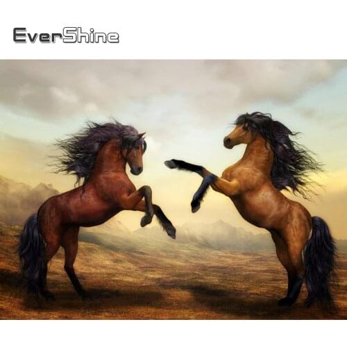 EverShine Diamond Embroidery Horse Picture Of Rhinestones Diamond Painting Animal Full Square Beaded Mosaic Wall Decor
