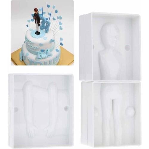 Creative 3D Human Figure Mold Cake Mould Die Plastic for Decorating Fondant Wedding Cake DIY Baking Tool kitchen Accessories