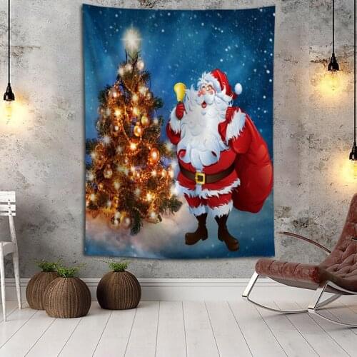 Hot Sale Custom High Quality Merry Christmas Wall Hanging HD Landscape 3D Printing Digital Printing Home Decoration Tapestry