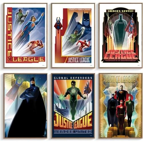 Justice League Canvas Painting DC Comics Posters Wonder Woman Batman Superman Wall Decoration Art Prints Picture Home Decor