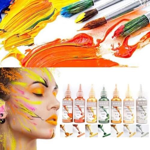 60ml Gold Paint Metallic Acrylic Paint Waterproof Not Faded DIY Hand Clothes Painted Graffiti Pigments For Kids Art Supplies
