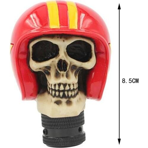 Red/Blue Skull Helmet Ball Style Car Gear Knob Handles Gear Shift Knob Manual Shifter Shift Lever Knob Handbrake Covers 1 PCS