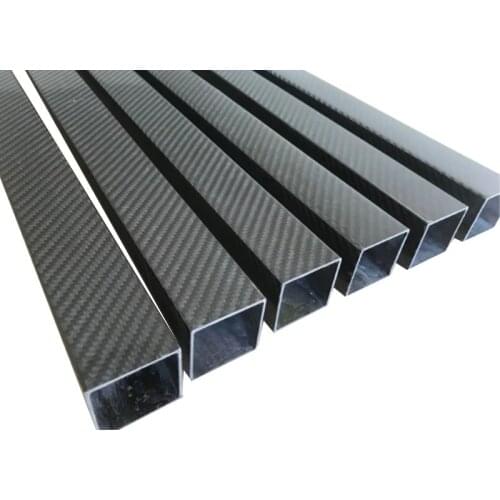 2PCS 45x45x40mm 3K Full Carbon Fiber Square Tube High Strength Surface Twill Matte Length 500mm Customizable