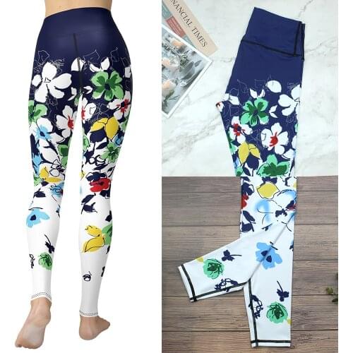 Gym Girl Tights Sport Leggings Womens Pants Midnight Floral Seamless Ankle-Length Pant Elastic Leggins Female Sports Wear S~2XL