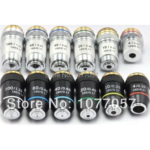 Free shipping ,4 eaTop quality 195 series 4x 10x, 40x, 100x Microscope achromatic Objective for 195mm optical system