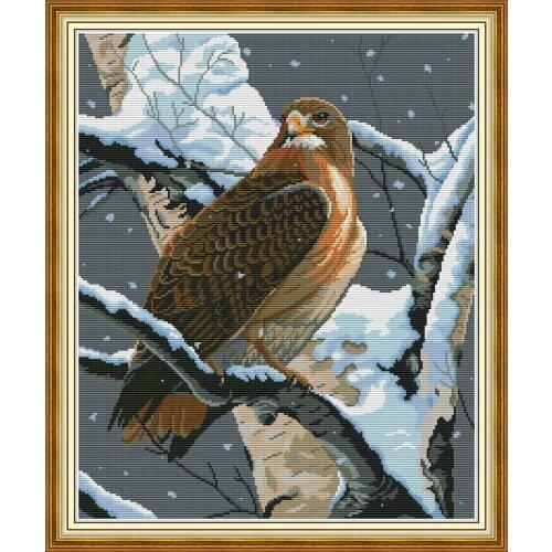 The falcon in the tree cross stitch kit aida 14ct 11ct count print canvas cross stitches needlework embroidery DIY handmade