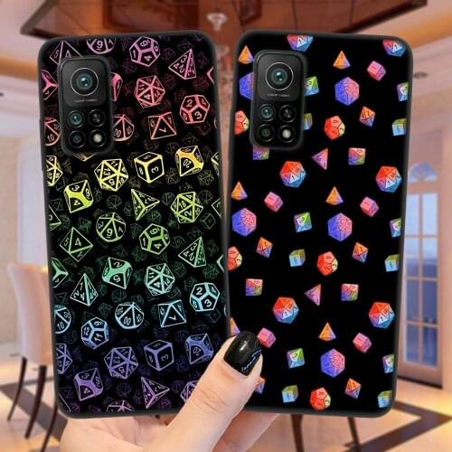 Rainbow Dice Set Phone Case For Xiaomi Mi 10T Lite 10 Ultra Redmi Note 9S 7 8 9 Note9 Pro 8T Black Soft Silicone Cover