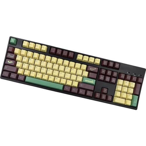 135-key Avocado theme DYE-SUB PBT Keycaps DIY Set for Most Mechanical Keyboards