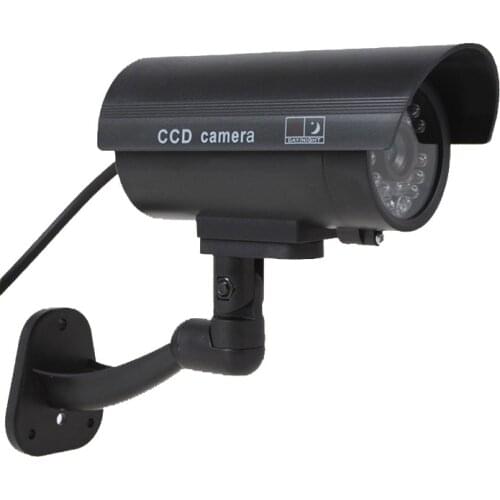 Outdoor Security Surveillance Camera ABS Bullet CCD Imitation Dummy IR Simulation Fake CCTV Camera With Home Security Flash LED