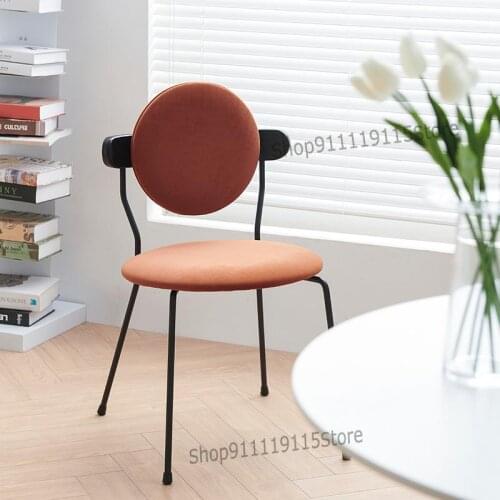 Nordic Creative Light Luxury Dining Chair Simple Home Back Dressing Chair Makeup Net Red Modern Desk Leather Stool
