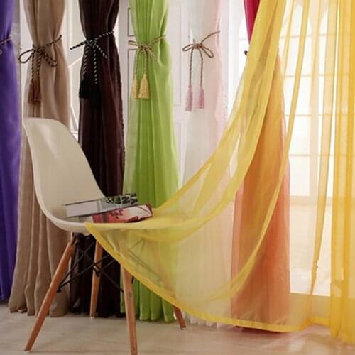 New Rustic Style Solid Color Screens Wedding Banquet Glass Yarn French Window Voile Blind Beautiful Left Open Home Decoration