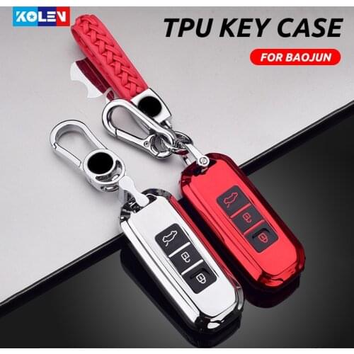 New Soft TPU Car Remote Key Case Full Cover Holder Shell Fob Keychain For Wuling Hongguang S Baojun 730 510 560 360 RS-5 530 630