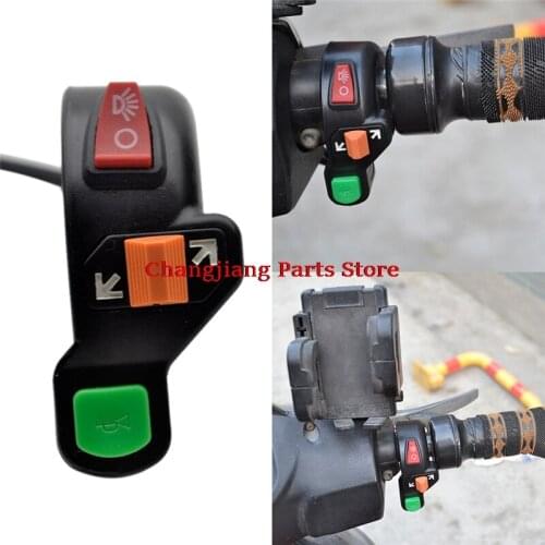 New Universal 3 in1 Motorcycle Bike Signals On/Off Light ATV 7/8" switch Horn