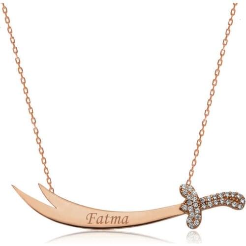 Customized with a name Zulfikar Sword ,Necklace ,Silver ,Fast Shipping, Hundreds of Kinds of Silver Necklaces