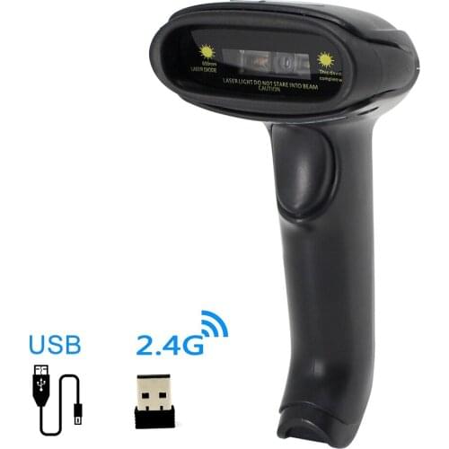 1D CCD Handheld 2.4G Wireless USB Barcode Scanner,Transfer Diatance 100 Meters,16MB Inventory Memory,Bar code Reader Wireless
