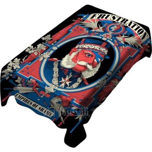 Psychedelic Illustration Of A Man On The Phone Smoking Surreal Bright Unique Design For Indoor And Outdoor Tablecloth Art