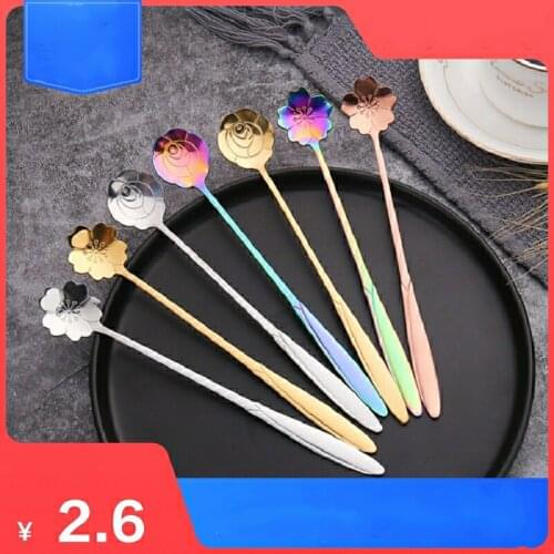 Light Luxury Coffee Spoon для кухни Net Red Cherry Blossom Spoon Cubiertos Creative Lovely Hабор Cтоловых Nриборов Vajilla