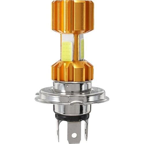 H4 LED 3 COB Shock Resistance Safe Reliable Energy Saving Motorcycle Headlight Bulb 6000K Hi/Lo Beam Light White 2000LM 18W