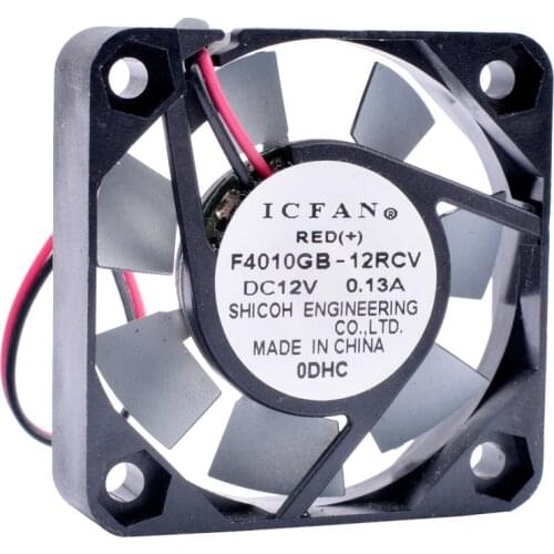 ICFAN F4010GB-12RCV 4cm 40x40x10mm 40mm fan DC12V 0.13A fan blade with metal sheet, high temperature resistant cooling fan