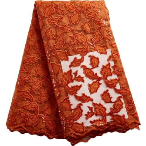 Zhenguiru Sequins Tulle Milk Mesh White Lace Fabrics 2021 Sewing Accessories Flowers Embroidery Wedding Women Dress Summer A2415