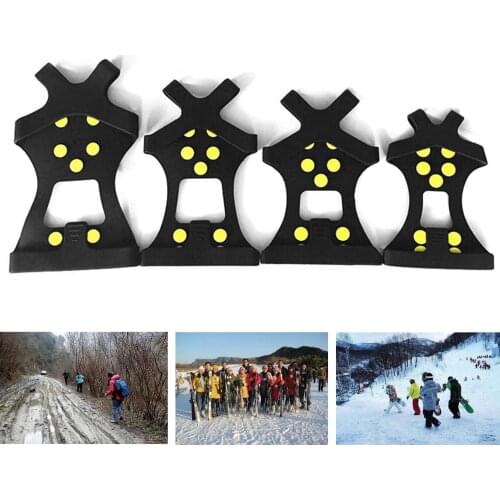 1 Pair 10 Studs Anti-Skid Ice Gripper Snow Spikes Winter Climbing Shoes Covers
