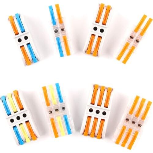 1pcs/2pcs/5pcs/10pcsUniversal Compact Wiring Connector Push-in Terminal Block 223 SPL-2/3 Fast Wire Cable Connectors