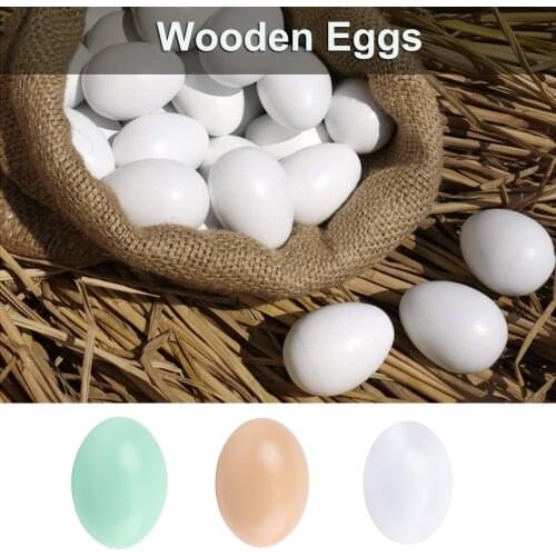 1 Pieces Simulation Easter Eggs Wooden Fake Eggs 2.3 Inch Solid Eggs Decorations For Home Easter Egg Children Graffiti Figurines