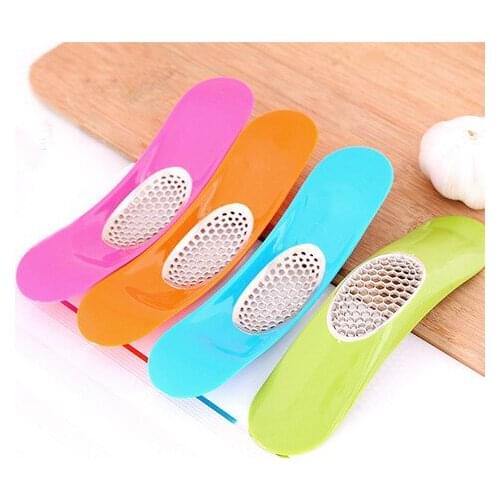 1PC kitchen accessories new design ginger crusher chopper cutter Stainless steel garlic press grinding slicer OK 0250
