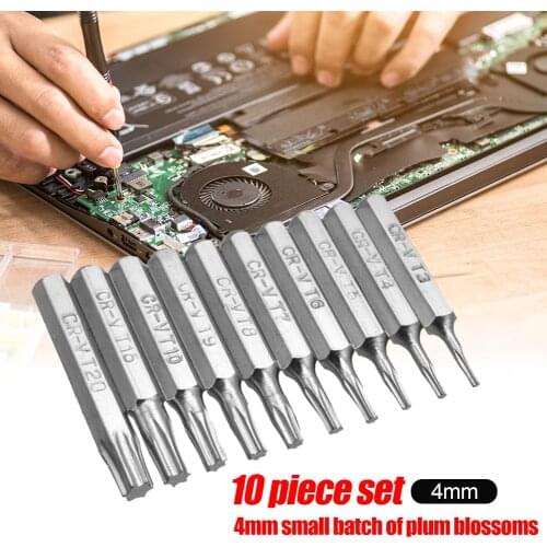 10pcs CR-V Torx Bits Set Screwdriver Drill Bit Screw Driver Bits Hex Torx Repair Phone Bit T3 T4 T5 T6 T7 T8 T9 T10 T15 T20