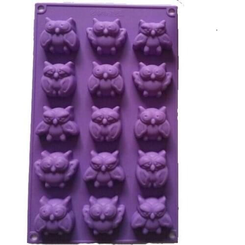 15 cavity owl shape silicone mold fondant cake decoration mold ice mold resin clay craft mold DIY tool