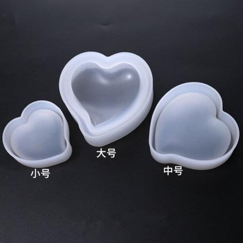 3D Diamond Peach Heart Dessert Cake Silicone Mold Mousse Baking Pastry Decoration Handmade Crystal Epoxy Resin Cake Candy Moulds