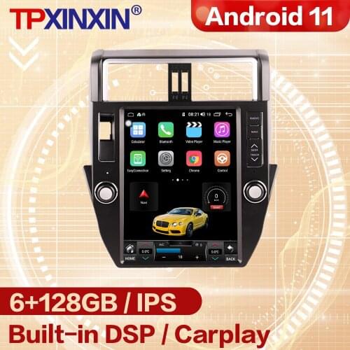 8+128GB Android 11 Tesla Screen Radio Receiver For Toyota Land Cruiser Prado 150 2014 2015 2016 2017 GPS Navi Receiver Head Unit