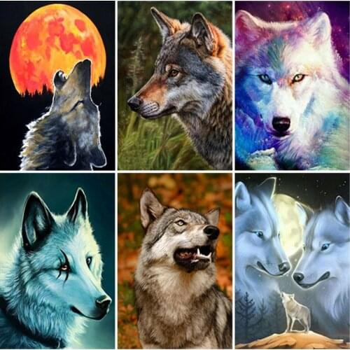 Diy Wolf 5d Diamond Painting Full Square Drill Animal Diamond Embroidery Cross Stitch Handcraft Art Christmas Gift Home Decor