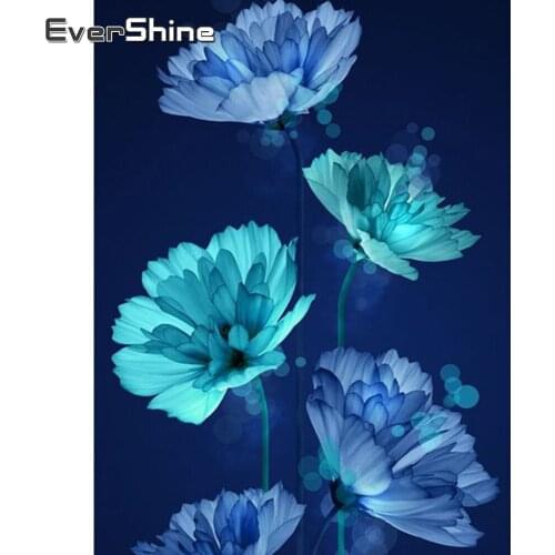 Evershine Diamond Painting Cross Stitch Flower Full Drill Display Diamond Embroidery Sale Flowers Beaded Painting Wall Stickers