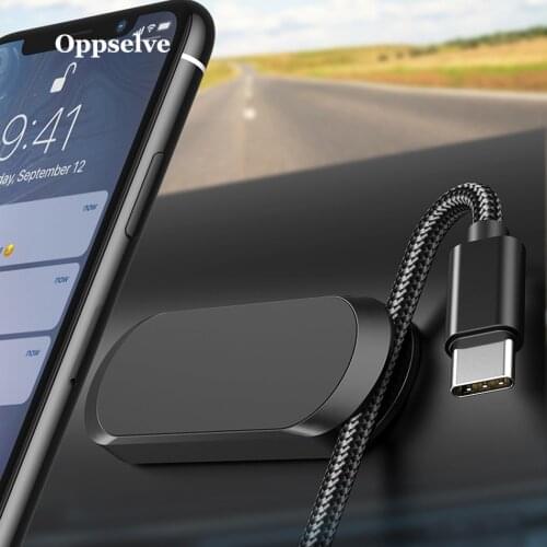 Oppselve Magnetic Car Phone Holder Mini Smartphone Stand For iPhone 11 Pro Max 8 7 Huawei P30 P20 Pro Lite With Cable Organiser