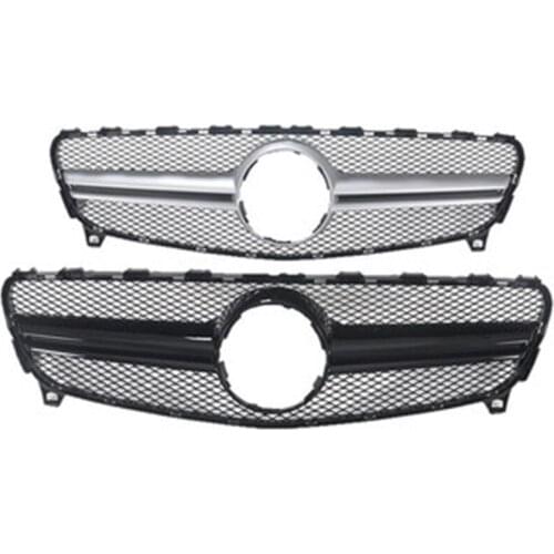 Black/Silver Front Bumper Grill Grille For Mercedes Benz A-CLASS A180 A200 A260 A45 AMG 2013 2014 2015