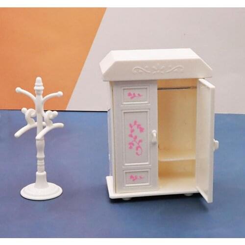 Children Pretender Toy Dollhouse Mirror Bed Model Kit Miniature Bedroom Furniture Exquisite Workmanship Moisture-proof