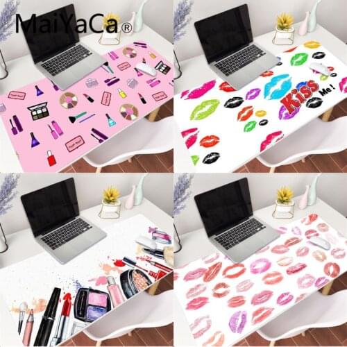 MaiYaCa Girly eyelash Makeup Lip gamer play mats Mousepad Gaming Mouse Pad gamer Large Deak Mat 800x300mm for overwatch/cs go