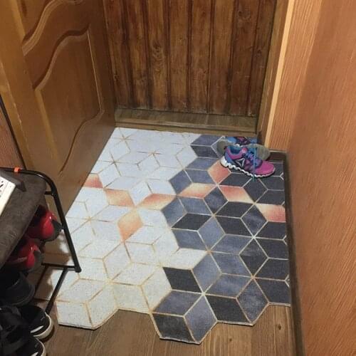 Nordic Porch Mat Carpet Non-slip Mat Living Room PVC Silk Loop Hallway Entrance Door Mat Carpet Custom Freely Cutting Mat Carpet