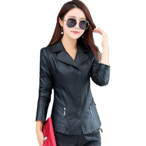 Leather Jacket Women 2018 New Spring Women Plus Size 4XL Black Slim Women PU Leather Coat Outerwear